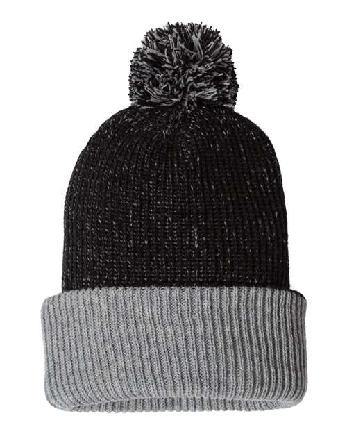 Sportsman 12" Knit Speckled Pom-Pom Beanie - SP70