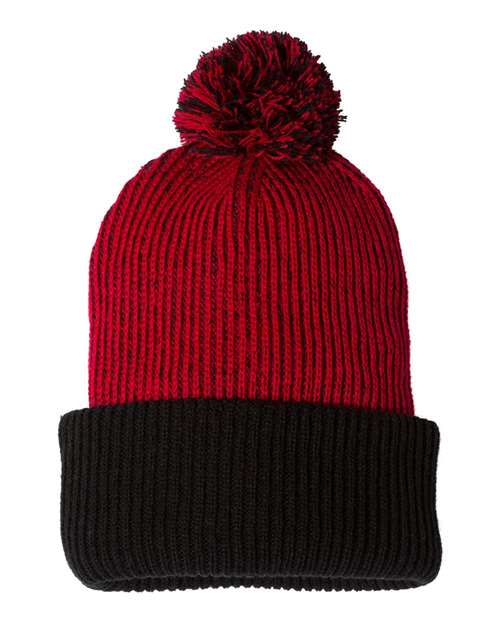 Sportsman 12" Knit Speckled Pom-Pom Beanie - SP70 | MunroPowersports.com