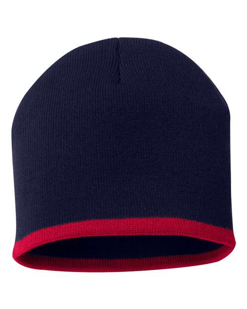 Sportsman 8" Bottom-Striped Knit Beanie - SP09 | MunroPowersports.com